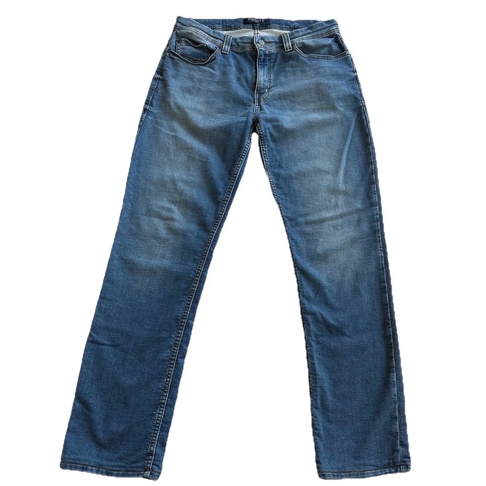 Fidelity Jimmy Straight Leg Med Wash Stretch Denim Jeans-Men’s 34x32 Minimalist